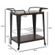 RELIX Trolley Bar-Pro Μέταλλο Βαφή Μαύρο, MDF Απόχρωση Καρυδί
