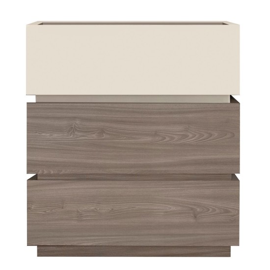 VANITY Συρταριέρα 3 Συρτάρια Αποχρώσεων Sonoma Oak - Cream, με Αποσπώμενα χρωματικά Μέρη VANITY Συρταριέρα 3 Συρτάρια Αποχρώσεων Sonoma Oak - Cream, με Αποσπώμενα χρωματικά Μέρη