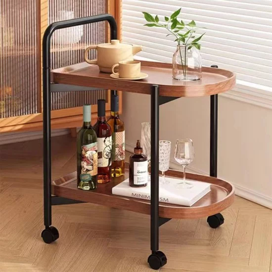 TROLLEY - Βοηθητικό Τραπεζάκι Μέταλλο Βαφή Μαύρο, MDF with PVC Απόχρωση Καρυδί TROLLEY - Βοηθητικό Τραπεζάκι Μέταλλο Βαφή Μαύρο, MDF with PVC Απόχρωση Καρυδί