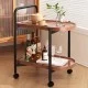 TROLLEY - Βοηθητικό Τραπεζάκι Μέταλλο Βαφή Μαύρο, MDF with PVC Απόχρωση Καρυδί TROLLEY - Βοηθητικό Τραπεζάκι Μέταλλο Βαφή Μαύρο, MDF with PVC Απόχρωση Καρυδί