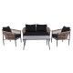GASBA Set Σαλόνι Κήπου 4τεμ, Alu Ανθρακί, Rope Wicker Φυσικό, Μαξιλάρια Σκούρο Γκρι GASBA Set Σαλόνι Κήπου 4τεμ, Alu Ανθρακί, Rope Wicker Φυσικό, Μαξιλάρια Σκούρο Γκρι