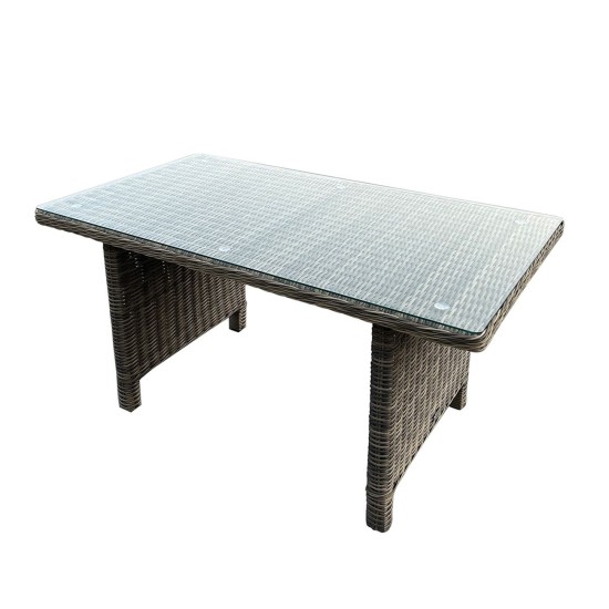 ARIZONA Τραπέζι Dining Βεράντας - Κήπου ALU, Wicker Grey Brown, Γυαλί Tempered 5mm ARIZONA Τραπέζι Dining Βεράντας - Κήπου ALU, Wicker Grey Brown, Γυαλί Tempered 5mm