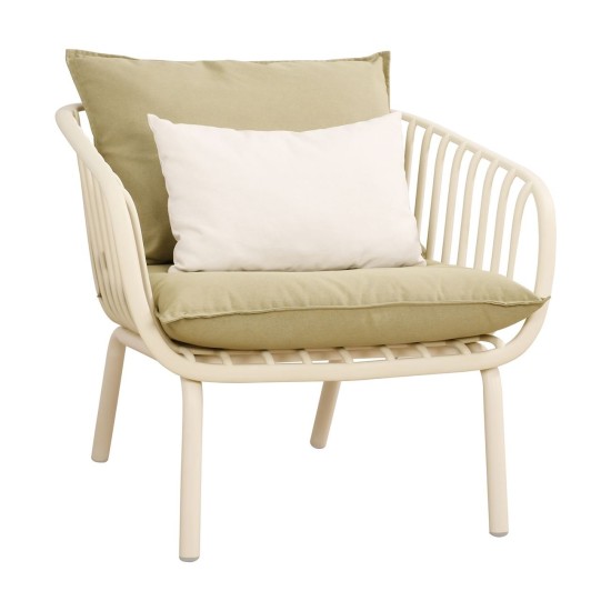 ASTRID Set Σαλόνι Κήπου 5τεμ, PP - Μέταλλο Cream, Μαξιλάρια Sandy Green ASTRID Set Σαλόνι Κήπου 5τεμ, PP - Μέταλλο Cream, Μαξιλάρια Sandy Green