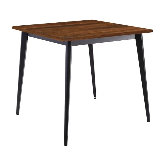 VIDAL Τραπέζι Μέταλλο Βαφή Μαύρο, Επιφάνεια 80x80cm/16mm Contract Sliq Walnut VIDAL Τραπέζι Μέταλλο Βαφή Μαύρο, Επιφάνεια 80x80cm/16mm Contract Sliq Walnut