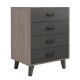 ELIOT Συρταριέρα, με 4 Συρτάρια, Απόχρωση Sonoma Oak-Grey ELIOT Συρταριέρα, με 4 Συρτάρια, Απόχρωση Sonoma Oak-Grey