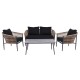 GASBA Set Σαλόνι Κήπου 4τεμ, Alu Ανθρακί, Rope Wicker Φυσικό, Μαξιλάρια Σκούρο Γκρι GASBA Set Σαλόνι Κήπου 4τεμ, Alu Ανθρακί, Rope Wicker Φυσικό, Μαξιλάρια Σκούρο Γκρι