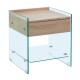 GLASSER Wood Κομοδίνο Διάφανο Γυαλί 10mm - με Συρτάρι Απόχρωση Δρυς GLASSER Wood Κομοδίνο Διάφανο Γυαλί 10mm - με Συρτάρι Απόχρωση Δρυς