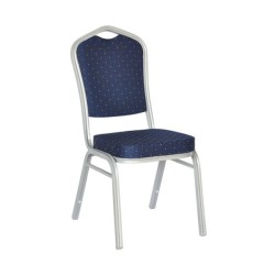 HILTON Καρέκλα Μέταλλο Βαφή Silver, Ύφασμα Μπλε