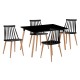 LAVIDA-ART Τραπεζαρία: Τραπέζι 120x80 Οξιά/MDF + 4 Καρέκλες Μέταλλο Βαφή Φυσικό PP Μαύρο LAVIDA-ART Τραπεζαρία: Τραπέζι 120x80 Οξιά/MDF + 4 Καρέκλες Μέταλλο Βαφή Φυσικό PP Μαύρο
