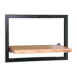 LIZARD Frame Ράφι Μέταλλο Βαφή Μαύρο, Ξύλο Ακακία Φυσικό -  50x25x35cm