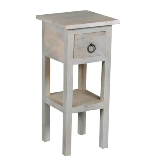 MAISON CLASSIC Έπιπλο Stand, Ξύλο Mango Antique Άσπρο -  25x25 H.55cm