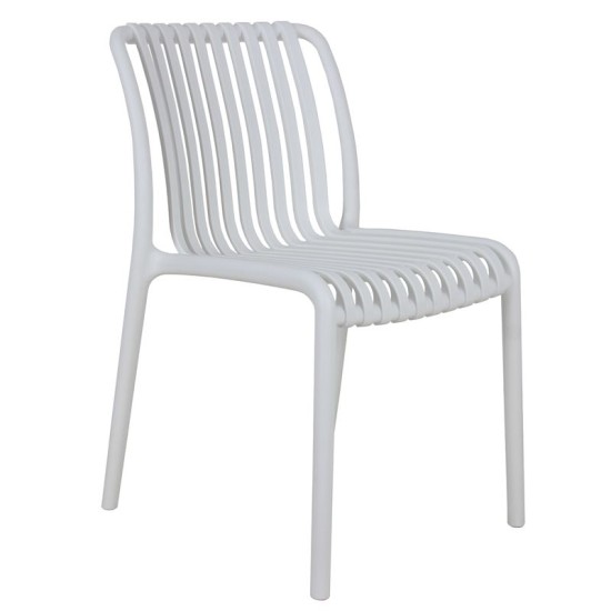 MODA Καρέκλα-Pro Στοιβαζόμενη PP - UV Protection, Απόχρωση Άσπρο -  48x57x80cm