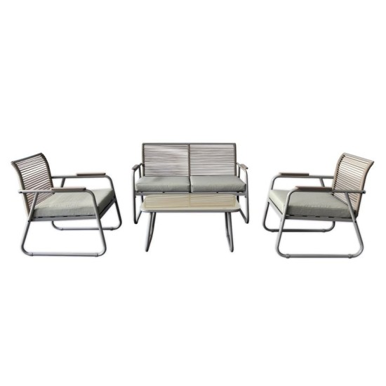 ROCCO Set Σαλόνι Κήπου 4τεμ, Μέταλλο Μπεζ, Rope Wicker Μπεζ, Μαξιλ.Μπεζ, Γυαλί Μπεζ ROCCO Set Σαλόνι Κήπου 4τεμ, Μέταλλο Μπεζ, Rope Wicker Μπεζ, Μαξιλ.Μπεζ, Γυαλί Μπεζ
