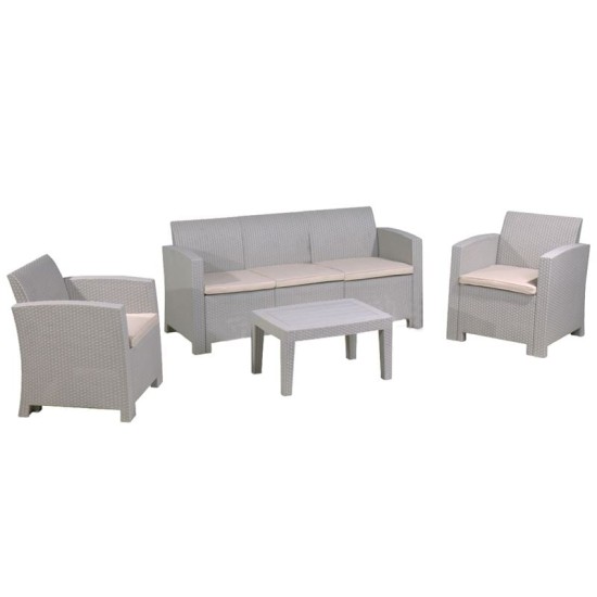 SAVANNA Set Σαλόνι Κήπου Βεράντας K/D, PP-UV Sand Grey Μαξιλάρια Μπεζ SAVANNA Set Σαλόνι Κήπου Βεράντας K/D, PP-UV Sand Grey Μαξιλάρια Μπεζ