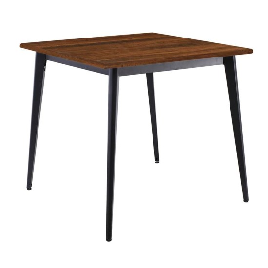 VIDAL Τραπέζι Μέταλλο Βαφή Μαύρο, Επιφάνεια 80x80cm/16mm Contract Sliq Walnut VIDAL Τραπέζι Μέταλλο Βαφή Μαύρο, Επιφάνεια 80x80cm/16mm Contract Sliq Walnut