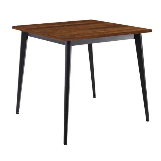 VIDAL Τραπέζι Μέταλλο Βαφή Μαύρο, Επιφάνεια 80x80cm/16mm Contract Sliq Walnut VIDAL Τραπέζι Μέταλλο Βαφή Μαύρο, Επιφάνεια 80x80cm/16mm Contract Sliq Walnut
