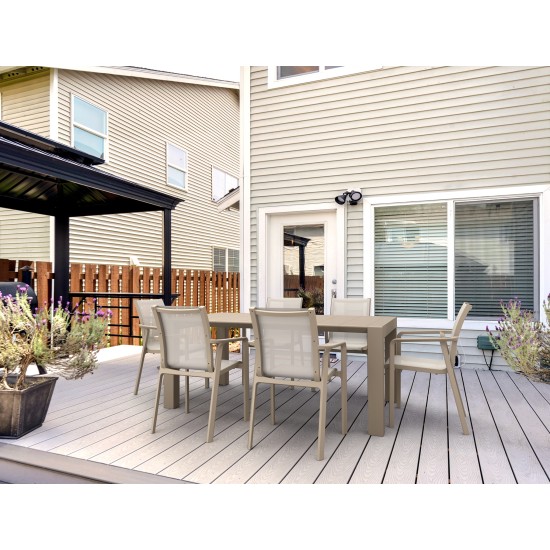 Σετ Τραπεζαρίας 7Τμχ Vegas Pacific Taupe 100X180/220Χ75Εκ. Σετ Τραπεζαρίας 7Τμχ Vegas Pacific Taupe 100X180/220Χ75Εκ.
