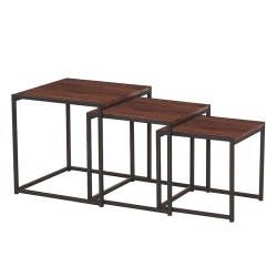 Alba Set 3 Τμχ Τραπεζακια Walnut