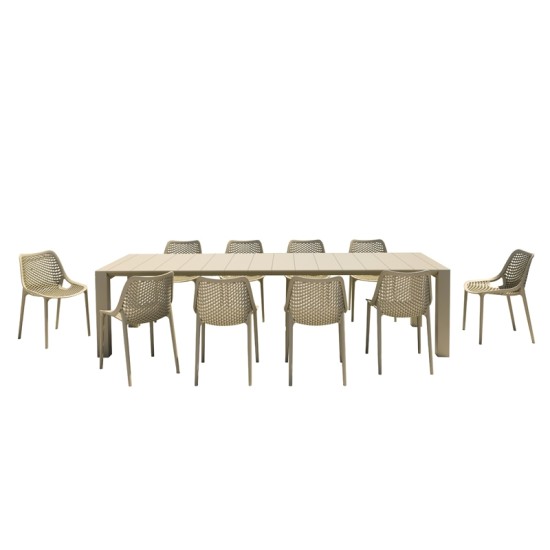 Σετ Τραπεζαρίας 11Τμχ Vegas Air Taupe 100X260/300Χ75Εκ. Σετ Τραπεζαρίας 11Τμχ Vegas Air Taupe 100X260/300Χ75Εκ.