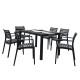 Σετ Τραπεζαρίας 7Τμχ Ares Artemis Black 140Χ80Χ75Εκ. Σετ Τραπεζαρίας 7Τμχ Ares Artemis Black 140Χ80Χ75Εκ.