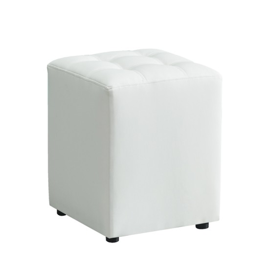 Cube White Pu σκαμπο 35x35x42εκ.