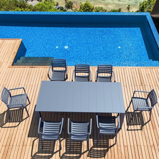 Σετ Τραπεζαρίας 9Τμχ Vegas Artemis Dark Grey 100X180/220Χ75Εκ. Σετ Τραπεζαρίας 9Τμχ Vegas Artemis Dark Grey 100X180/220Χ75Εκ.