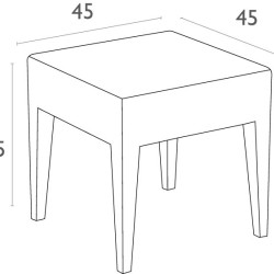 Miami Taupe Τραπεζι 45Χ45Χ45Εκ. Πολ/Νιου