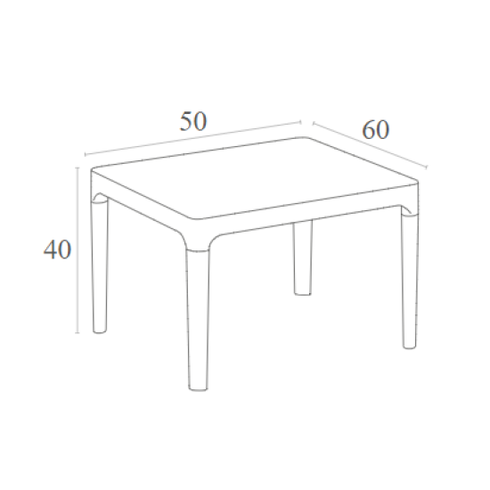 Sky Taupe 50Χ60Χ40Εκ. Τραπεζι Πολ/Νιου