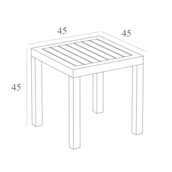 Ocean White Τραπεζι 45Χ45Χ45Εκ. Πολ/Νιου