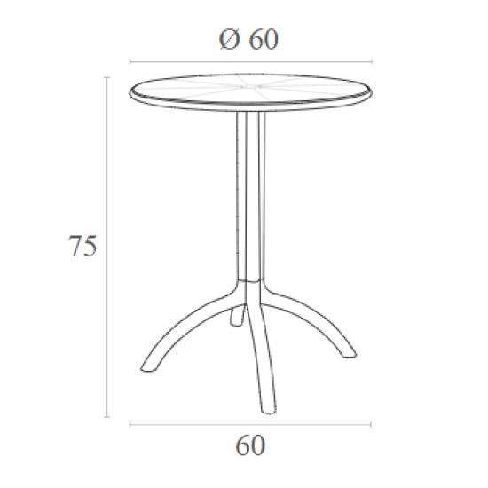 Octopus Φ60Χ75Εκ.dark Grey Τραπεζι Πολ/Νιου