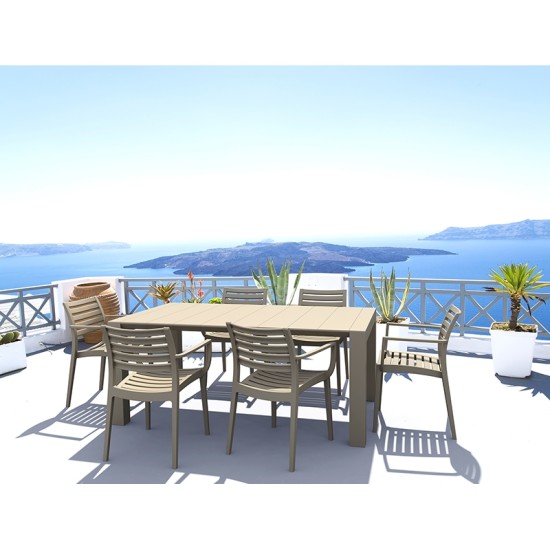 Σετ Τραπεζαρίας 7Τμχ Vegas Artemis Taupe 100X180/220Χ75Εκ. Σετ Τραπεζαρίας 7Τμχ Vegas Artemis Taupe 100X180/220Χ75Εκ.