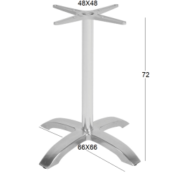 Samin 66X66Χ72Εκ. 4Νυχη Βαση Αλουμινιου Με Ρεγ/Ρουσ