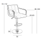 Σκαμπό Μπάρ 2Τμχ Bar54 Κρέμ Pu 52X50X112Εκ.