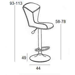 Bar56 Μαυρο Pvc(Σ2)Σκαμπο Με Αμορτισερ