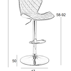 Σκαμπό Μπάρ 2Τμχ Bar90 Γκρί Ύφασμα 47X50X114Εκ.