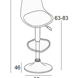 Σκαμπό Μπάρ 2Τμχ Bar88 Μαύρο Γκρί Ύφασμα 38X46X105Εκ.