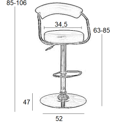 Bar11 Μαυρο Pu/Pvc(Σ2)Σκαμπο Με Αμορτισερ