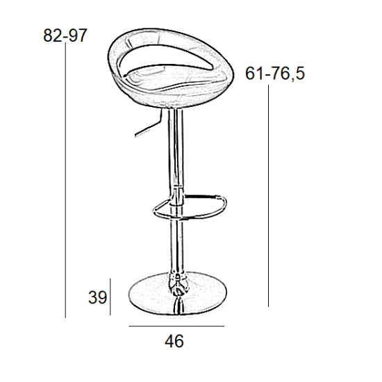 Σκαμπό Μπάρ 2Τμχ Bar18 Λευκό Abs 46X39X97Εκ.