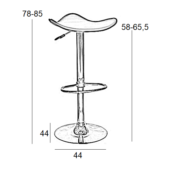 Bar5 Μαυρο Pvc(Σ2)Σκαμπο Με Αμορτισερ