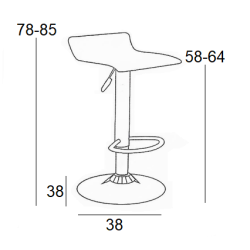 Σκαμπό Μπάρ 2Τμχ Bar3 Κρεμ Pvc 38X38X85Εκ.