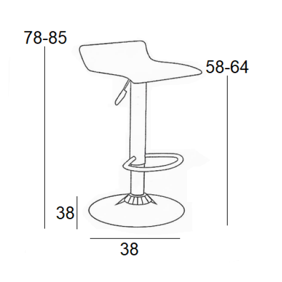 Σκαμπό Μπάρ 2Τμχ Bar3 Κρεμ Pvc 38X38X85Εκ.