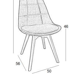 Καρέκλα Τραπεζαρίας Ξύλινη 4Τμχ Bianca Grey Ύφασμα 50X56X46-83Εκ.