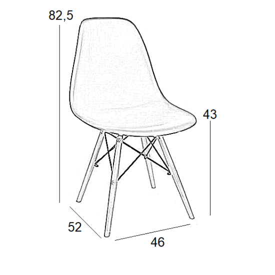 Καρέκλα Τραπεζαρίας Ξύλινη 4Τμχ Loft Λευκό Pp 46X52X43-82.5Εκ.