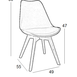 Καρέκλα Τραπεζαρίας Ξύλινη 4Τμχ Billy Beige Ύφασμα 49X55X47-83Εκ.